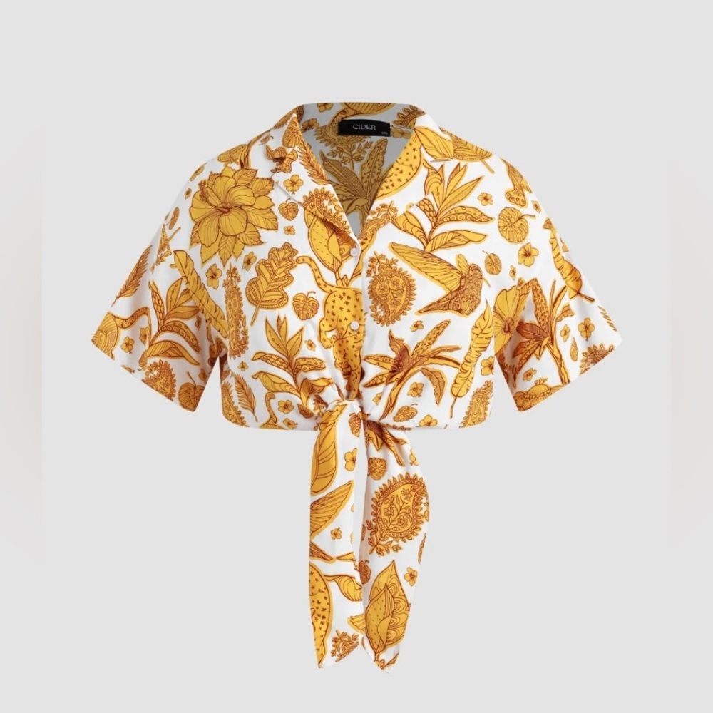 Gorgeous tie-front animal print shirt